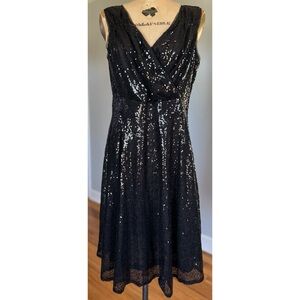 NWT Grace Karin Black Sequin Sleeveless V Neck Dress XL